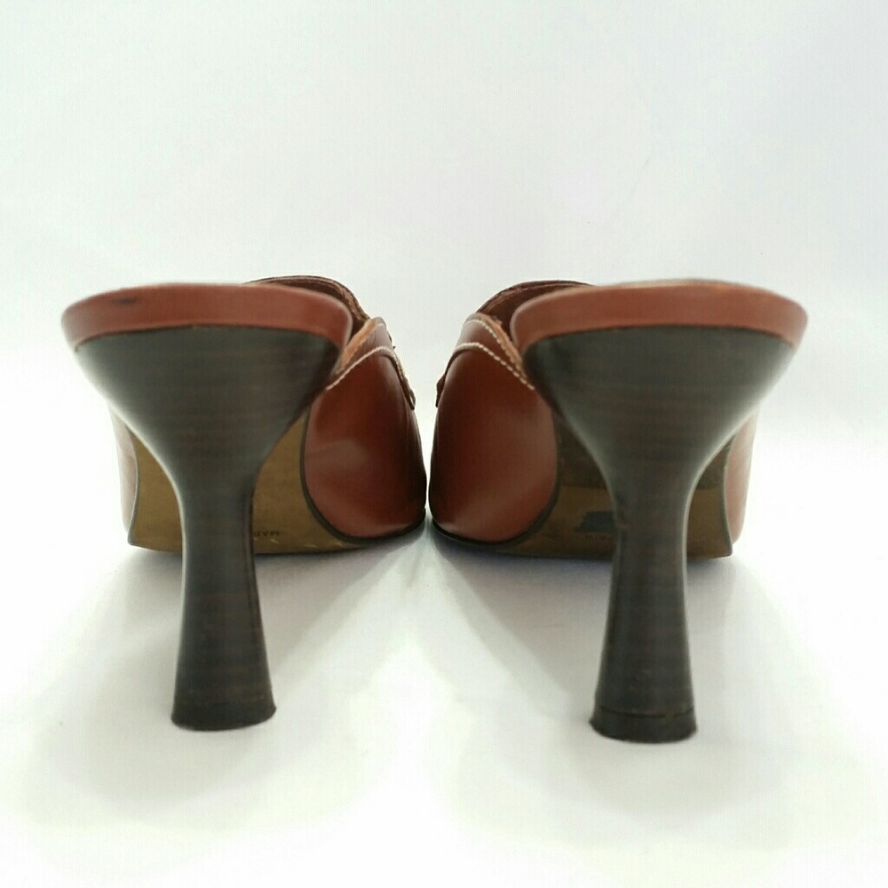 Donald J Pliner Size 7.5M Cognac Brown Mule Heel - Picture 3 of 8